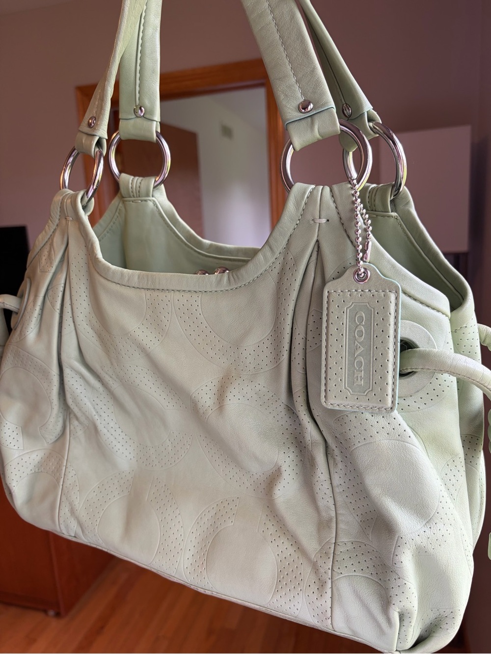 Coach Parker Perforated Kiss Lock Tote Bag- Limited Edition - Picture 2 of 5